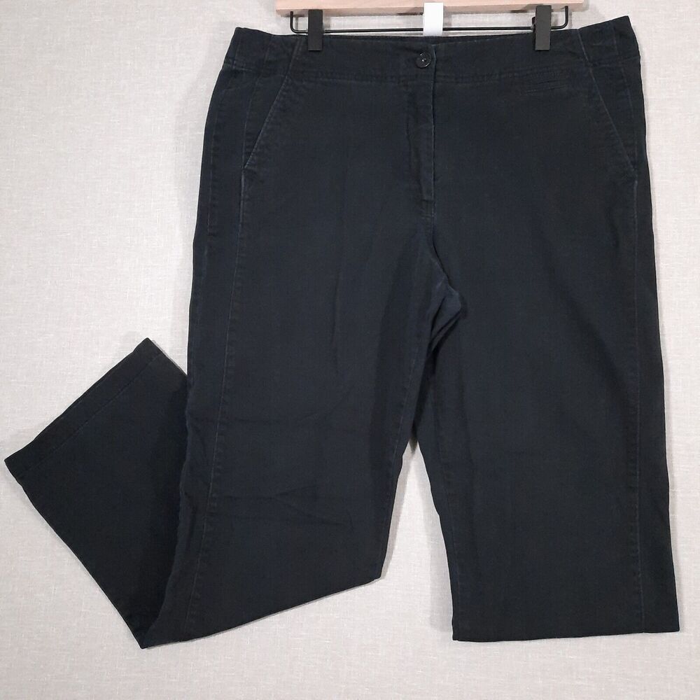Duck Head Women's Chino Pants Size 14 Black High-Rise Straight Leg Pockets